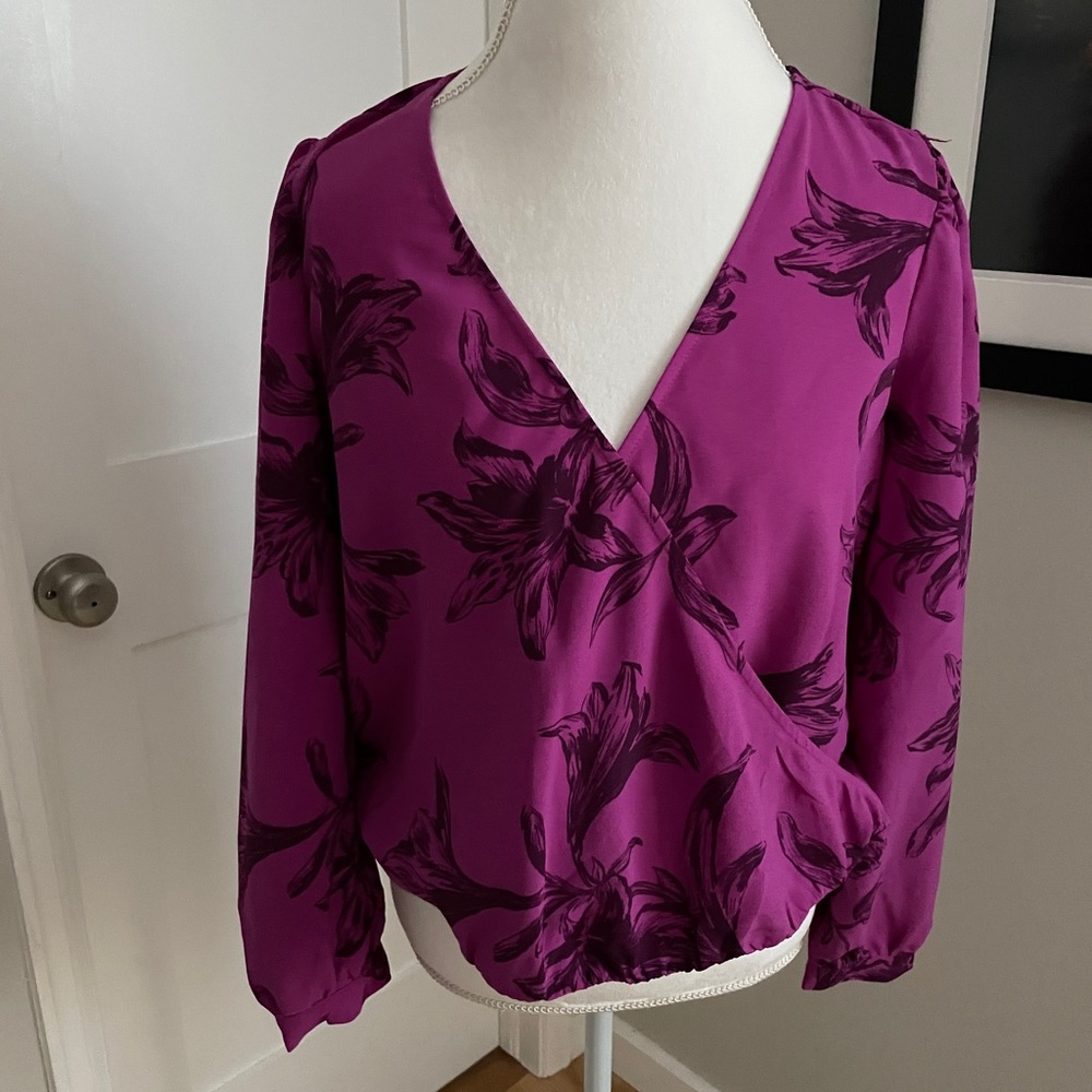 A new day purple floral top size medium